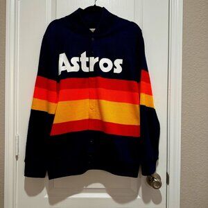 Mitchell & Ness Astros Full-Snap Sweater - Size Medium